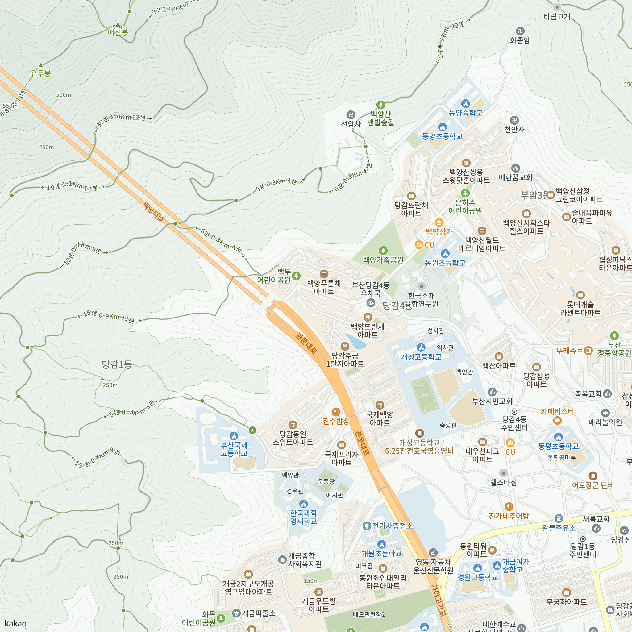 부산당감1단지 50년공공임대주택 예비입주자 모집 공고 반경 1km 주변 시설 지도
