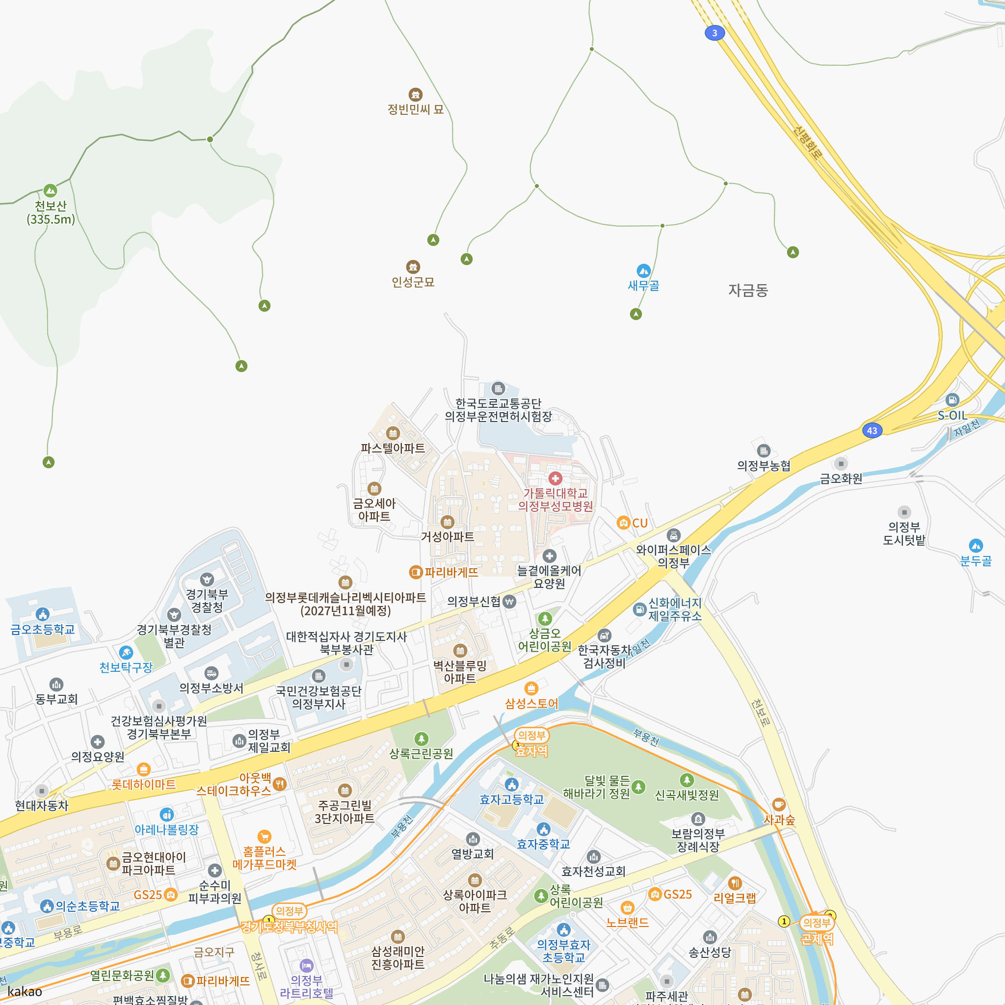 힐스테이트 금오 더퍼스트 반경 1km 주변 시설 지도