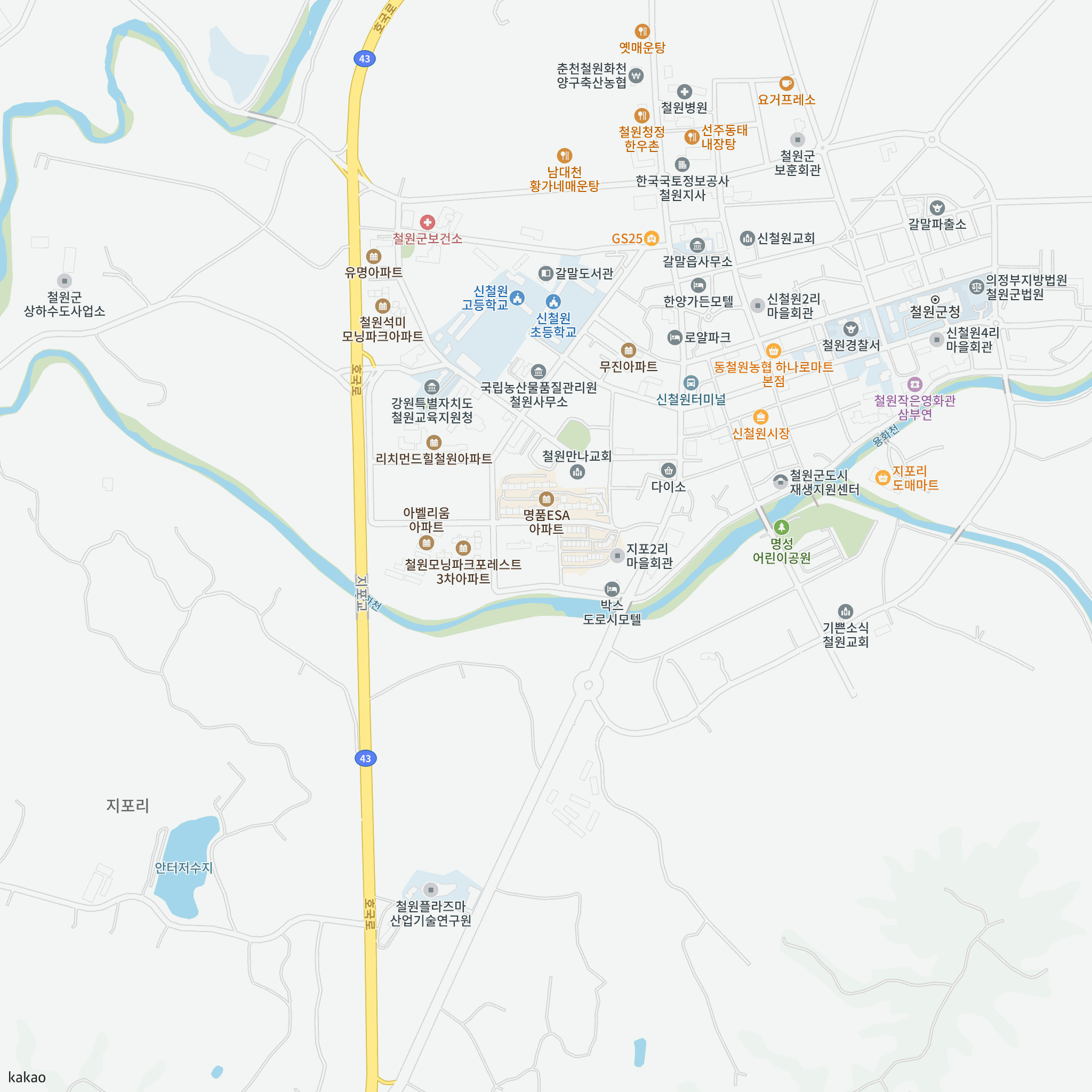 철원갈말 영구임대 예비입주자 모집공고 반경 1km 주변 시설 지도