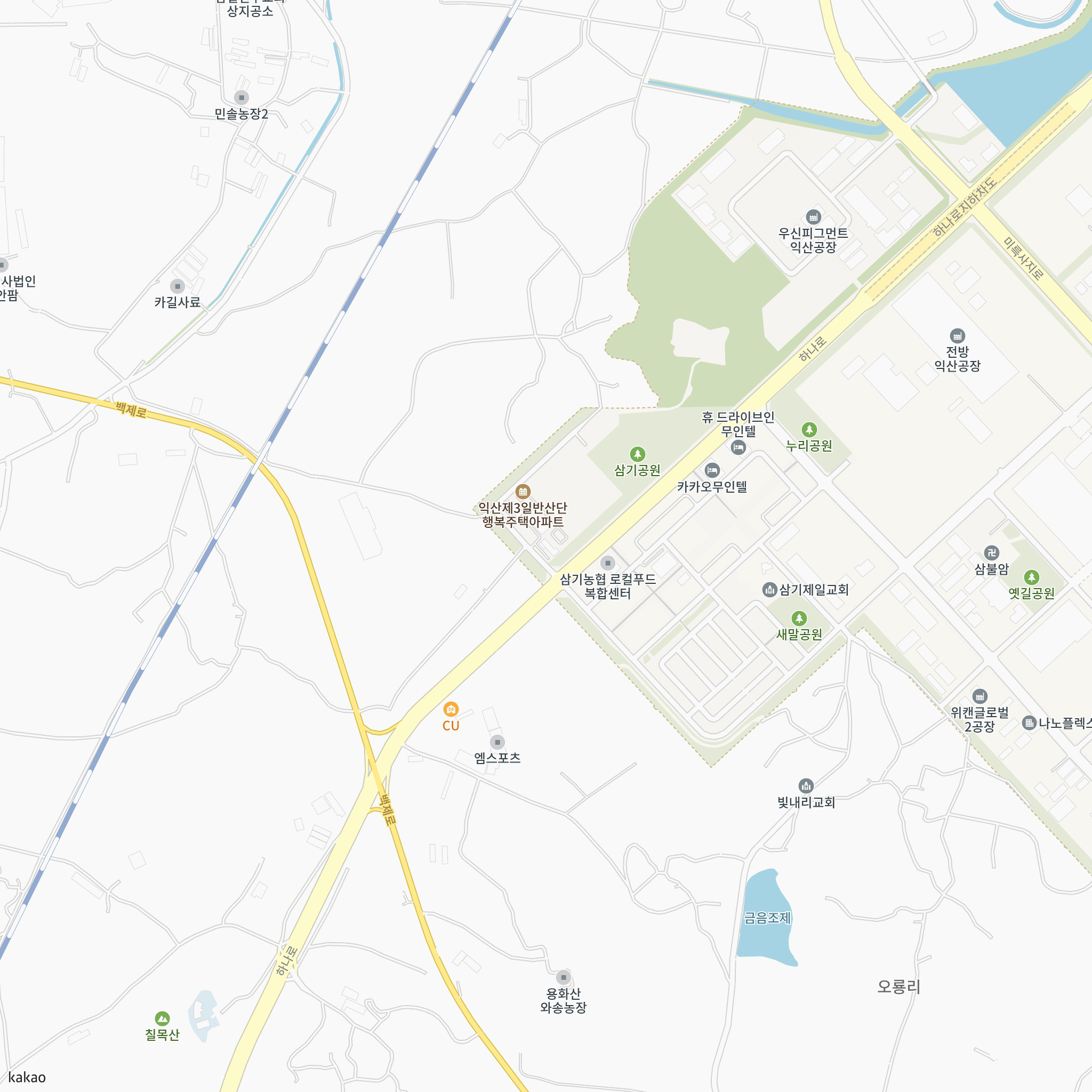 익산제3일반산단 행복주택 입주자격완화 추가모집(동호지정,선계약후검증) 반경 1km 주변 시설 지도