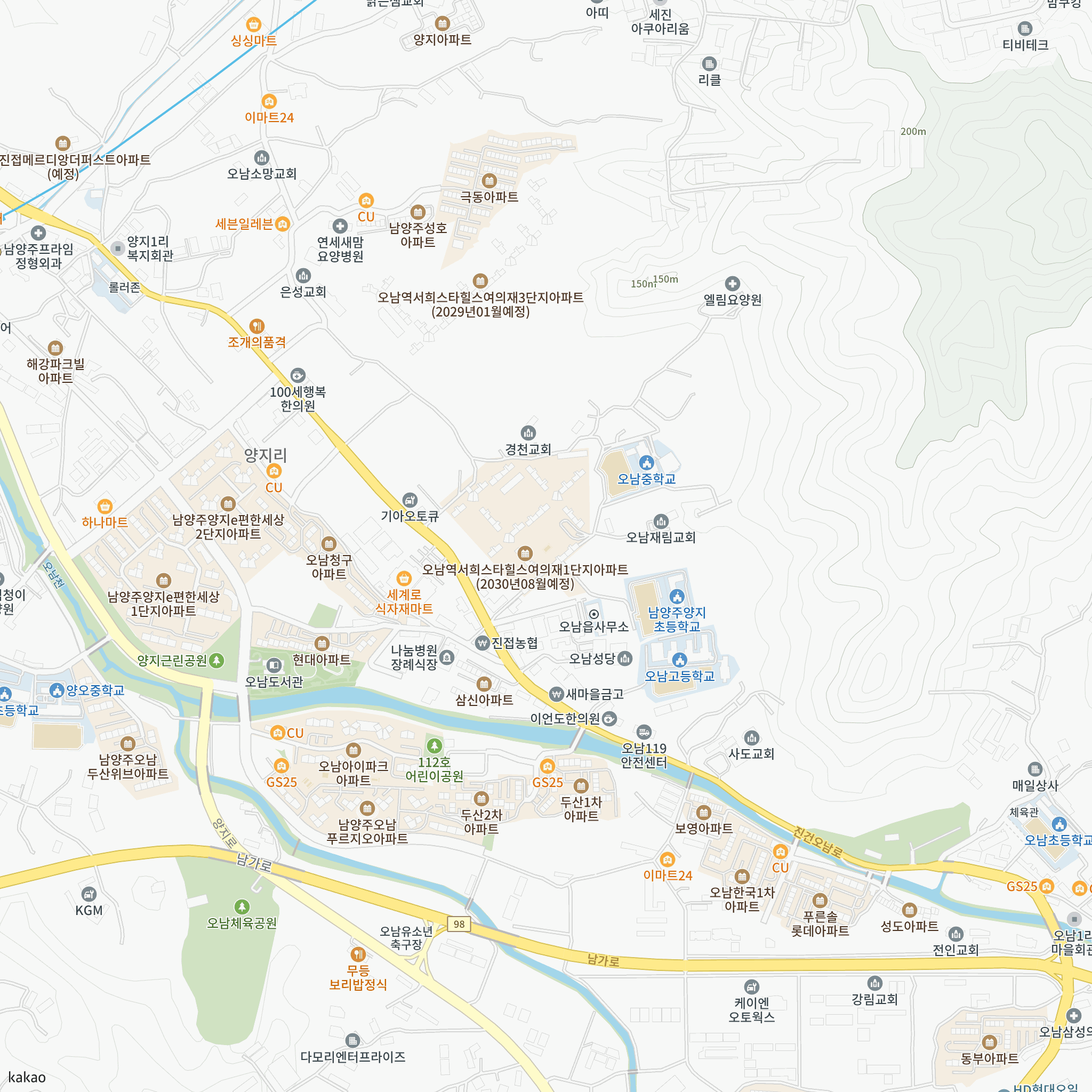 오남역 서희스타힐스 여의재 1단지 반경 1km 주변 시설 지도