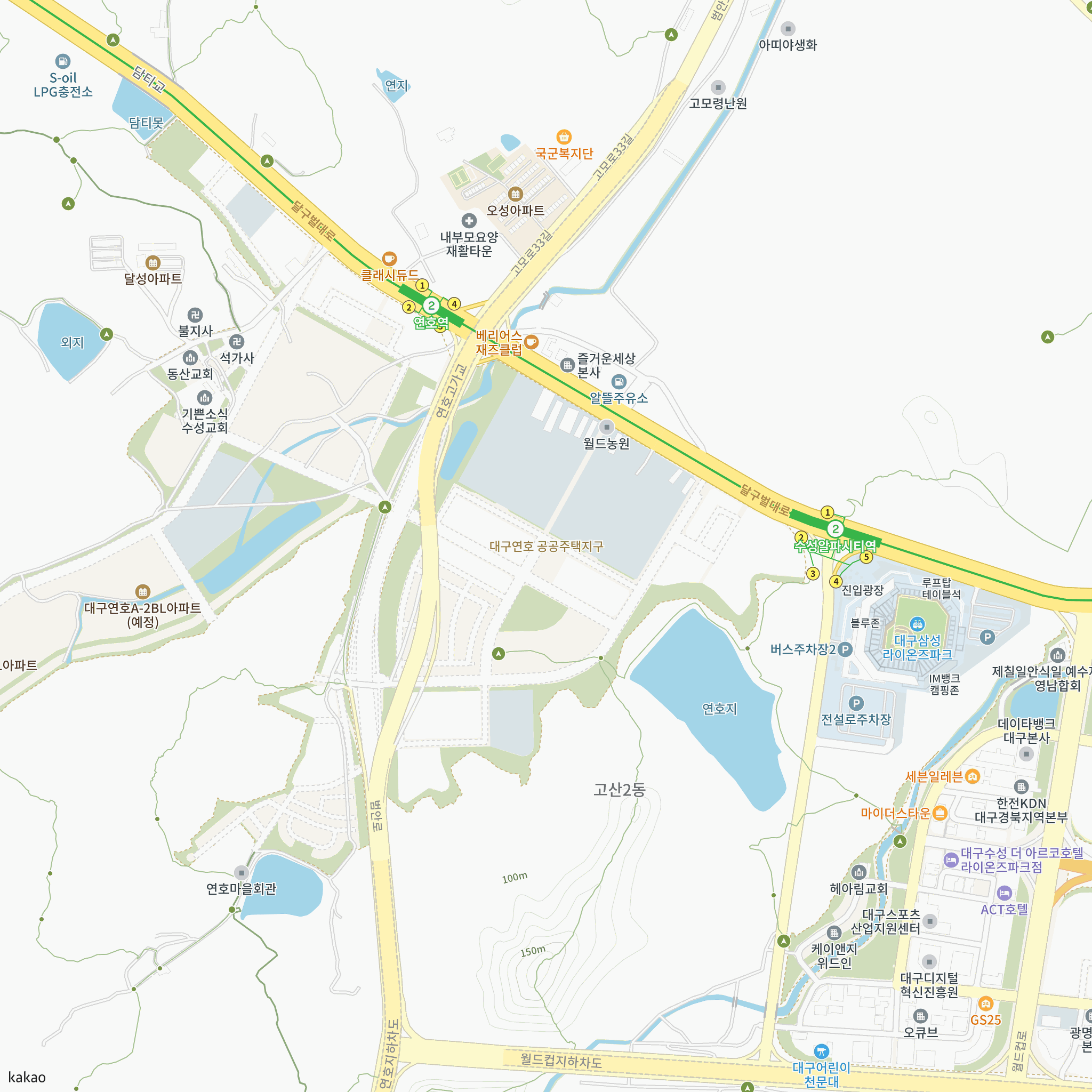 대구연호 A-3BL 통합공공임대주택 입주자 모집 반경 1km 주변 시설 지도