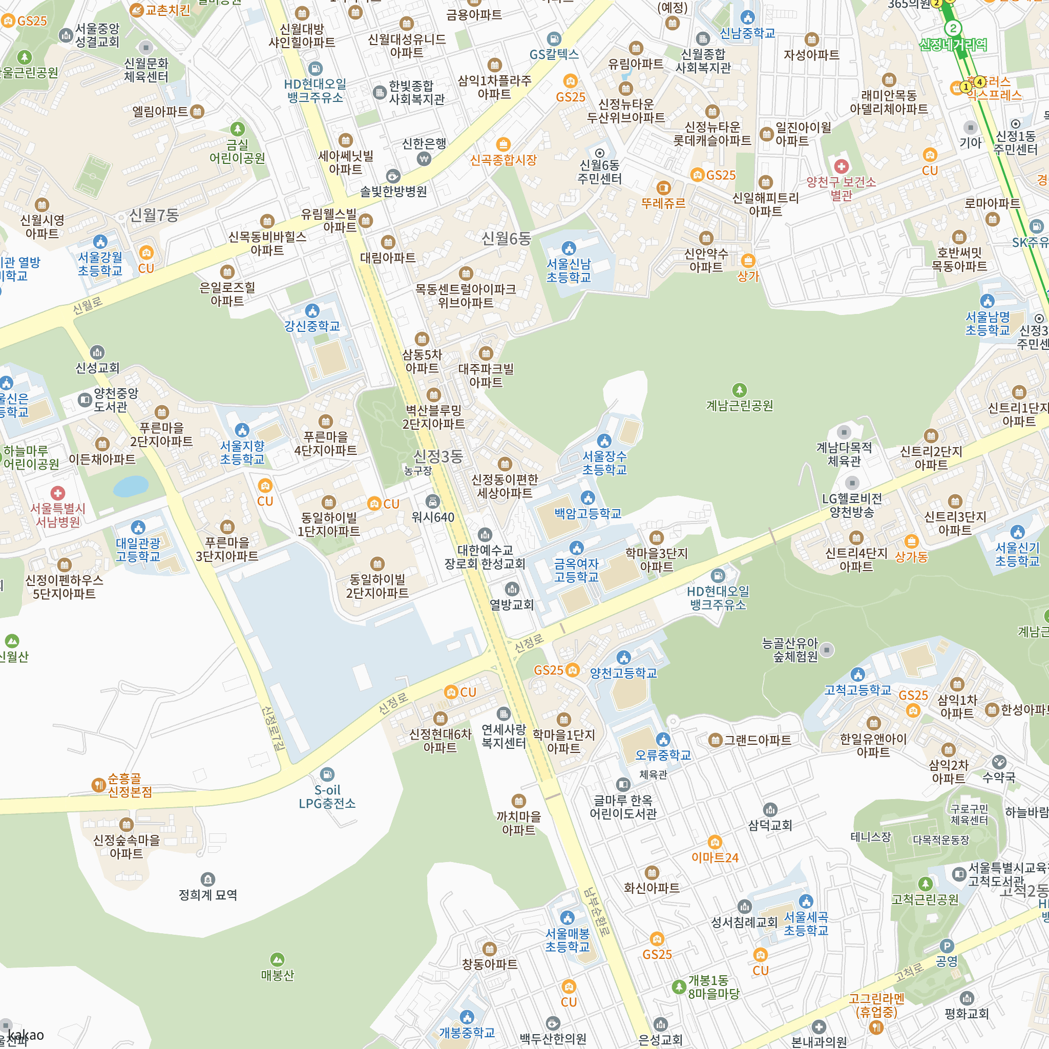 2026년 신정도시마을 잔여세대 입주자모집공고(26. 9. 23.) 반경 1km 주변 시설 지도