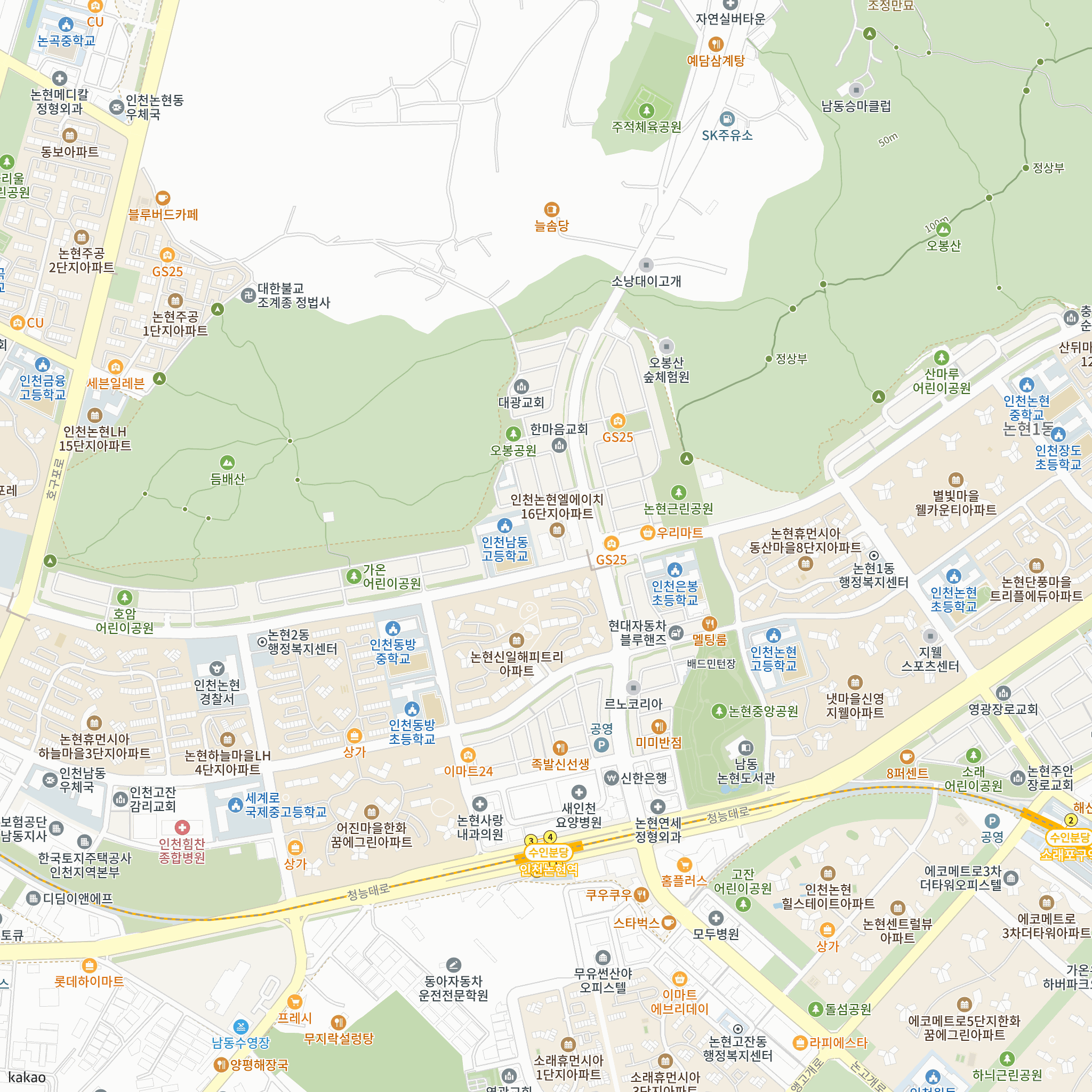 인천논현 LH16단지 (인천논현4 1블록) 창업지원주택 입주자 모집[인정업종 확대, 선착순동호지정, 선계약후검증](입주자모집공고일 : 2026.09.16.) 반경 1km 주변 시설 지도