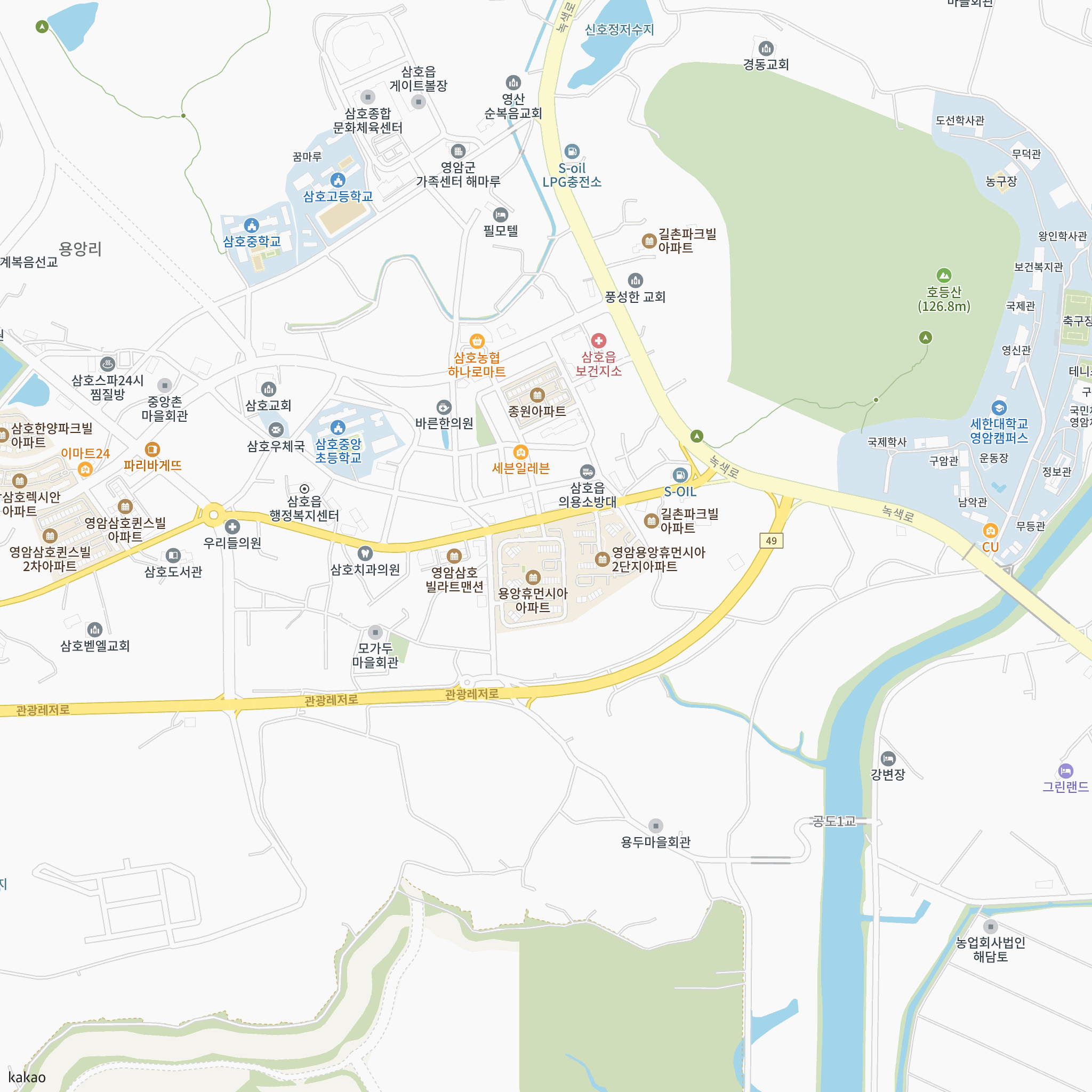 영암용앙1 국민임대주택 예비입주자 모집(2026.09.15.) 반경 1km 주변 시설 지도