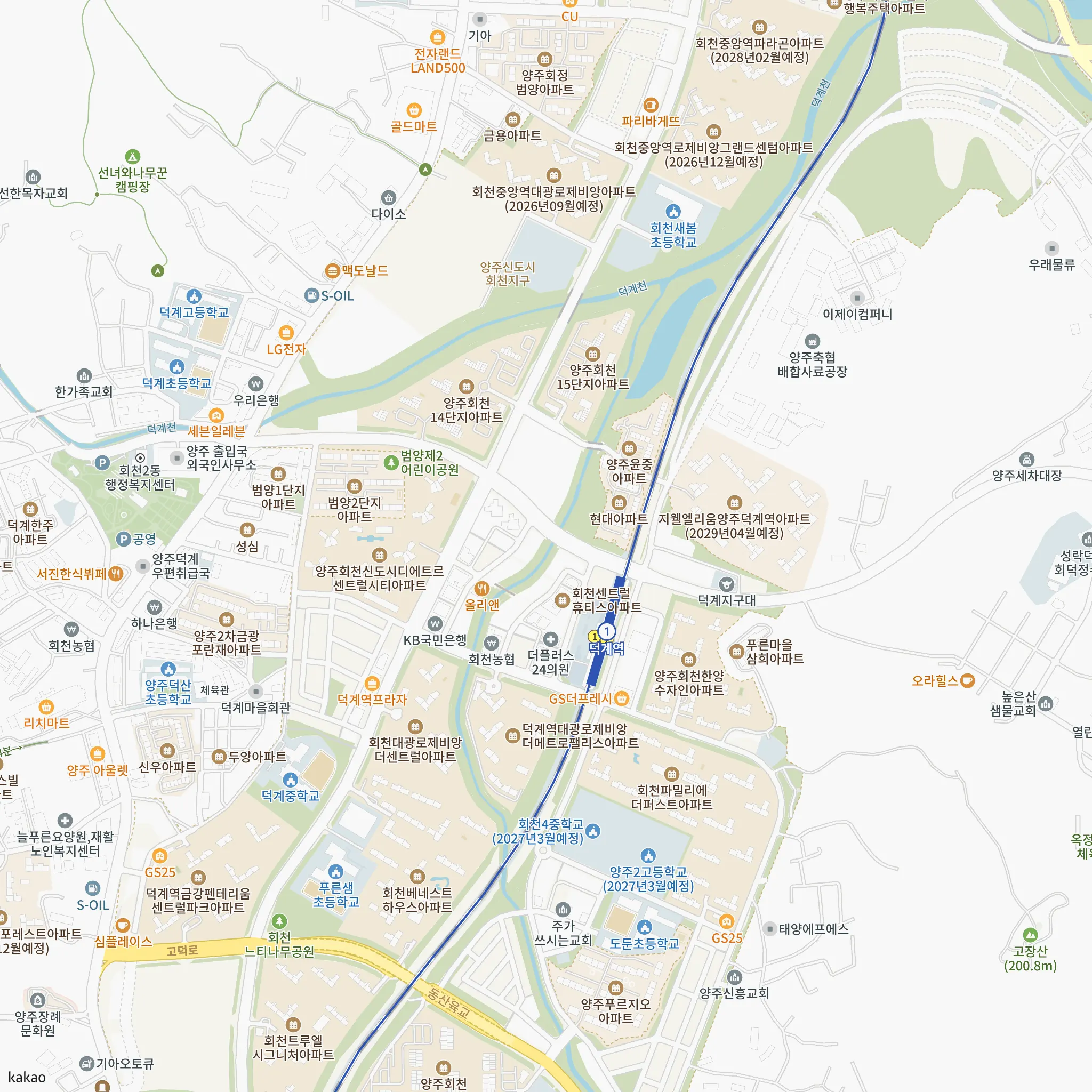 회천중앙역 파라곤 안전마진 계산에 쓴 비교단지 3곳의 위치 지도