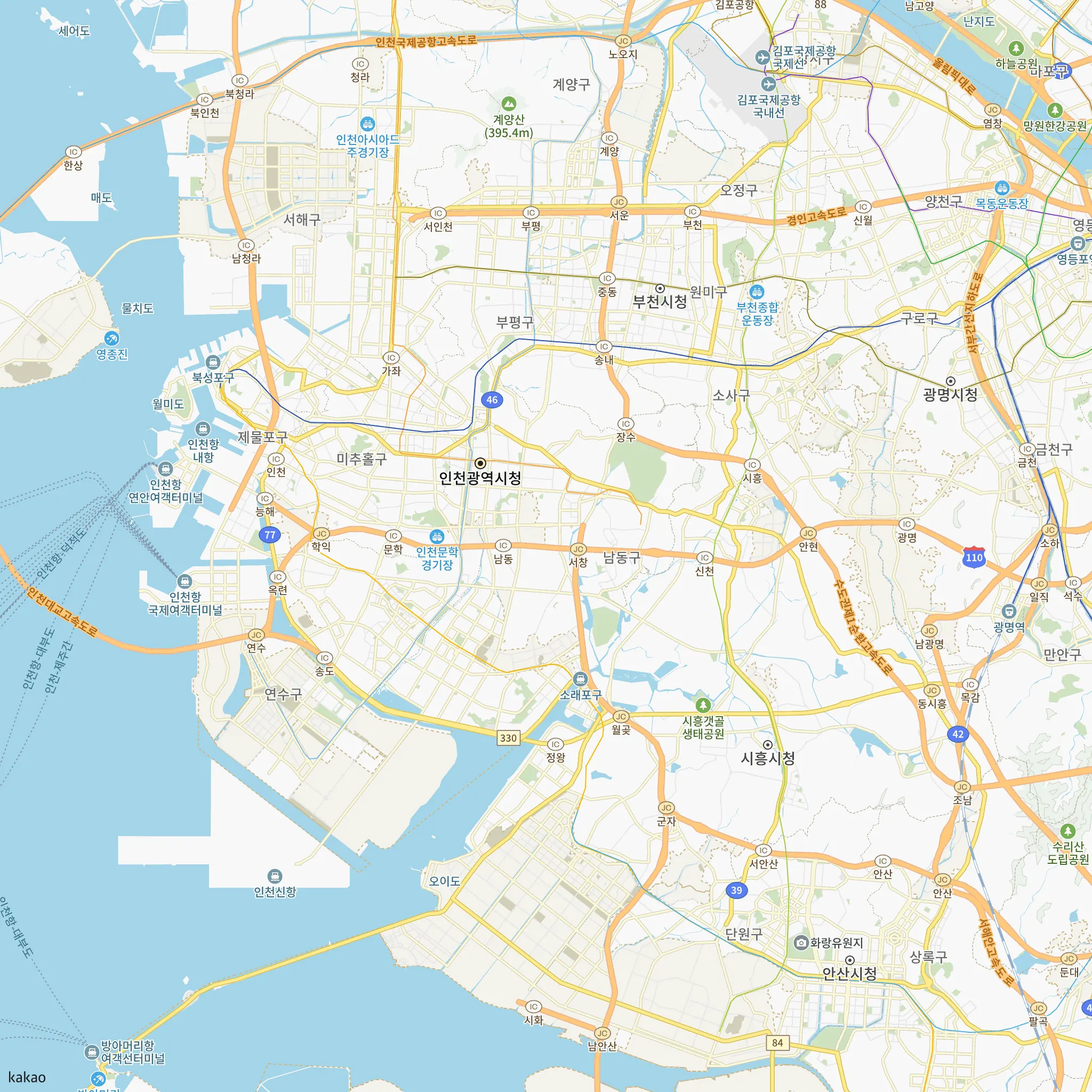 남동구와 인접 지역 지도에 표시한 인천논현 LH16단지 (인천논현4 1블록) 창업지원주택 입주자 모집[인정업종 확대, 선착순동호지정, 선계약후검증](입주자모집공고일 : 2026.09.16.) 위치